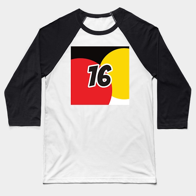 Charles Leclerc Coloured Circles - Driver Number Baseball T-Shirt by GreazyL